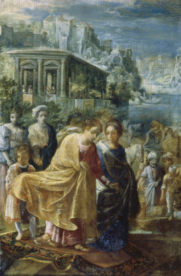 The Frankfurt Altarpiece of the Exaltation of the True Cross: The Embarkation..., 1603-1605. Creator: Adam Elsheimer.