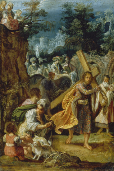 The Frankfurt Altarpiece of the Exaltation of the True Cross: Emperor Heraclius’..., 1603-1605. Creator: Adam Elsheimer.