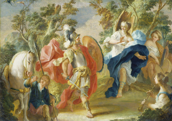 Rinaldo and Armida in the Magic Forest, 1730-1738. Creator: Anton Kern.