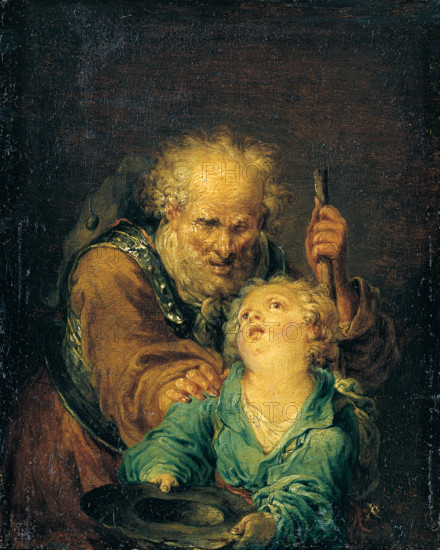 The Blinded Belisarius as a Beggar, 1780-1790. Creator: Januarius Zick.