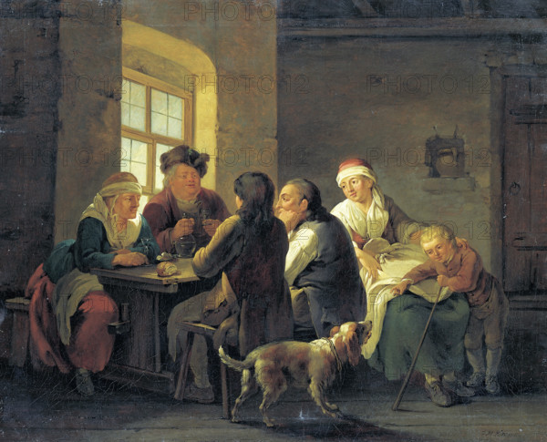 A Family Lunching in a Tavern, 1770-1774. Creator: Georg Melchior Kraus.