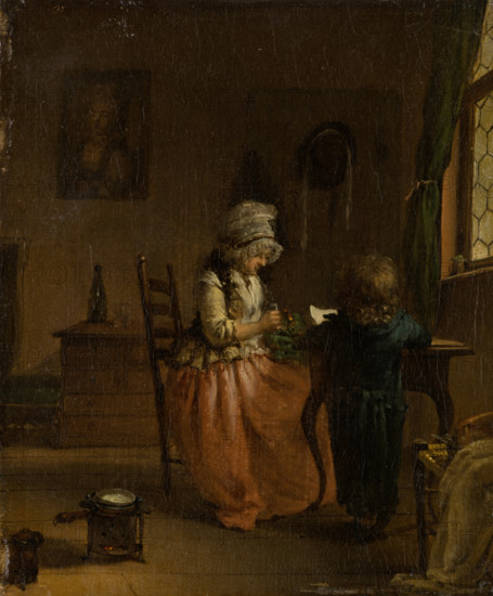 A Woman and a Boy at a Table, c1783-1803. Creator: Georg Karl Urlaub.