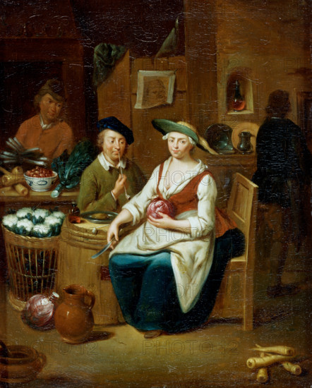 Kitchen Interior, 19th century. Creator: Johann Gerlach Lambert.