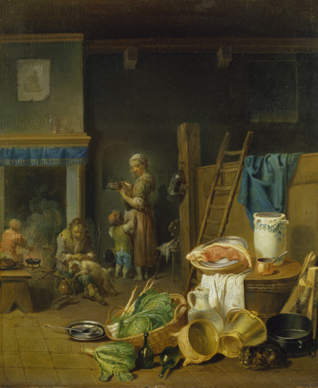 Kitchen Interior, 1765. Creators: Justus Juncker, Johann Conrad Seekatz.