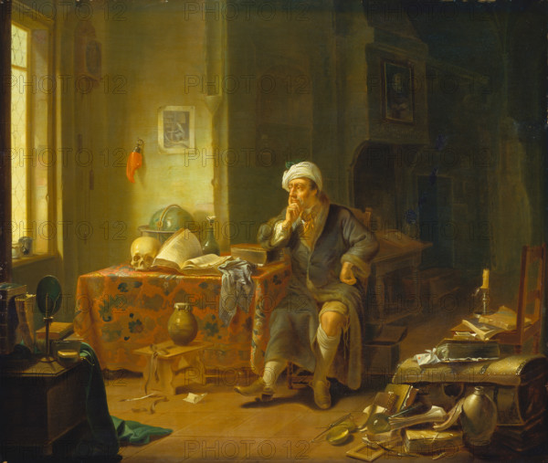 A Scholar in his Study, 1754. Creator: Justus Juncker.