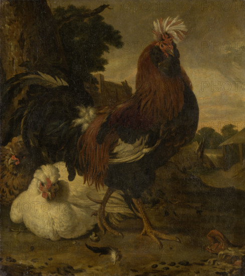 Cock in a Barnyard, 18th century. Creator: Unknown.