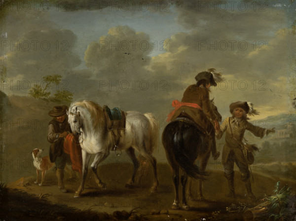 Landscape with Riders, 1700-1800. Creator: August Querfurt.