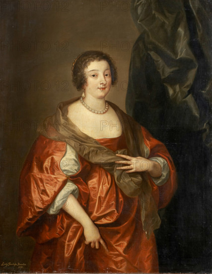 Portrait of Penelope Naunton, Lady Herbert, c1640-1700. Creator: Style ofAnthony van Dyck.