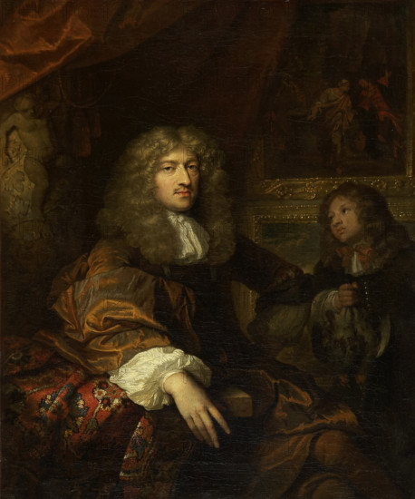 Portrait of Pieter Six with a Servant Bearing Hunting Booty, 1677. Creator: Gaspar Netscher.