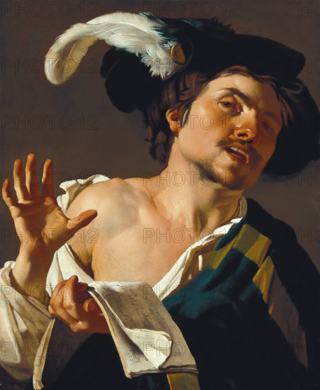 Young Man Singing, 1622. Creator: Dirck van Baburen.