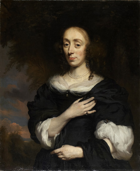 Portrait of a Woman Wearing a Black Dress, c1668-1670. Creator: Nicolaes Maes.