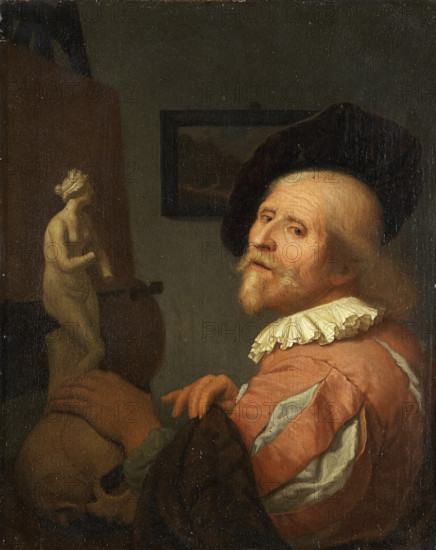 Portrait of an Artist in His Studio, c1670-1675. Creator: Godfried Schalcken.