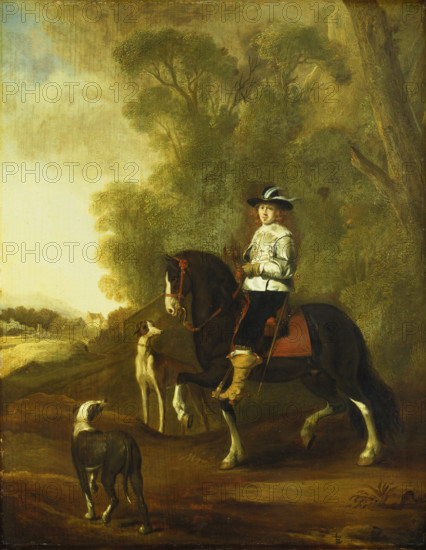 Portrait of a Horseman with two Dogs, c1660-1670. Creator: Style ofThomas de Keyser.