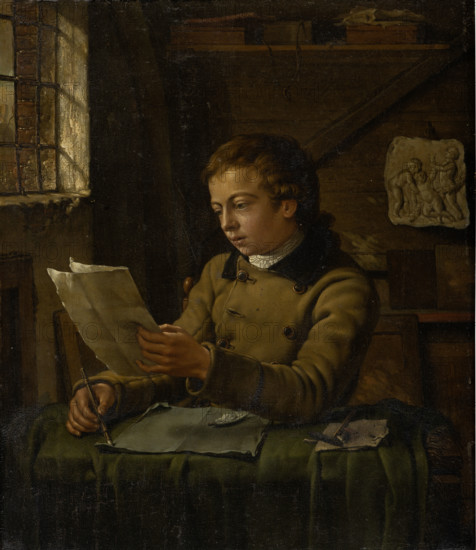 A Young Draughtsman at Work in His Studio, c1783-1784. Creator: Jan Ekels the Younger.