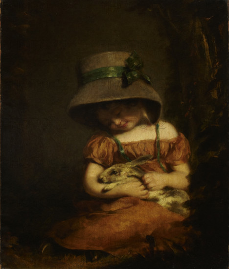 Girl with a Rabbit, c1800. Creator: John Hoppner.