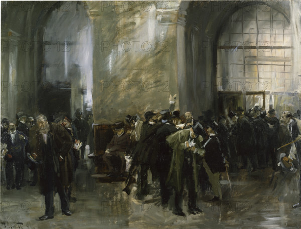 In the Stock Exchange, 1891. Creator: Ferdinand Brutt.