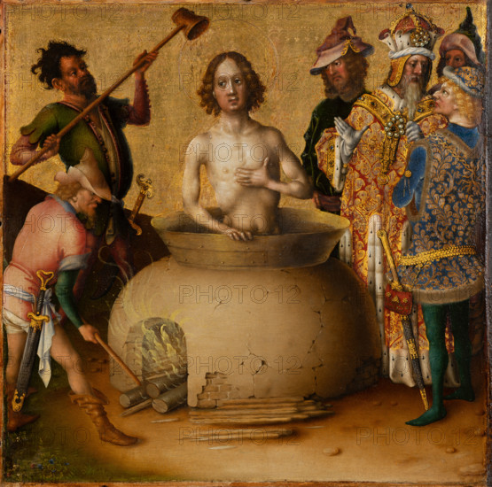 Martyrdom of St John the Evangelist, after 1435. Creator: Stephan Lochner.