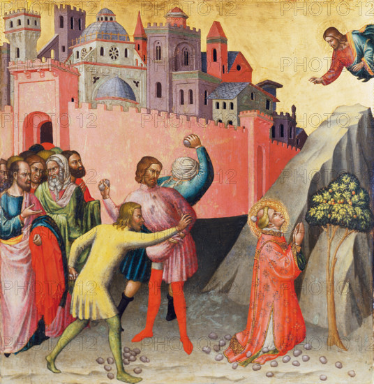 Stoning, c1390. Creator: Martino di Bartolomeo di Biagio.