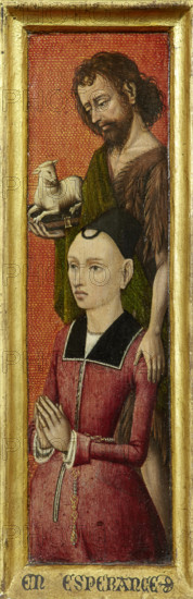 Portrait of Johanna de Keysere with John the Baptist, 1485-1490. Creators: Bruges (?) Master, Hugo van der Goes.