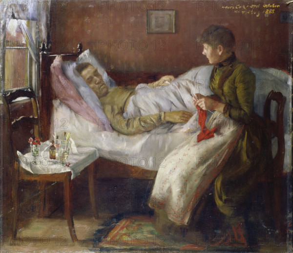 The Artist’s Father in his Sickbed, 1888. Creator: Lovis Corinth.