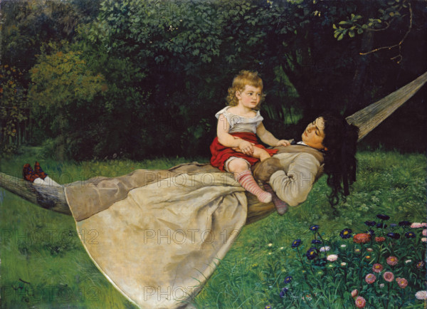 In the Hammock, 1876. Creator: Hans Thoma.