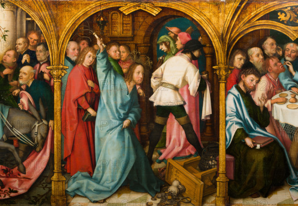 The Cleansing of the Temple, 1501. Creators: Hans Holbein the Elder, Jesus Christ.