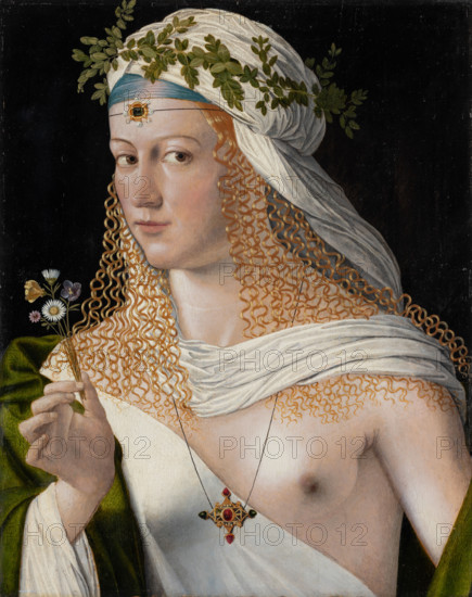 Idealised Portrait of a Young Woman as Flora, c1520. Creator: Bartolommeo Veneto.