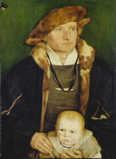 Portrait of Hans Urmiller and his Son, c1525 [?]. Creator: Barthel Beham.
