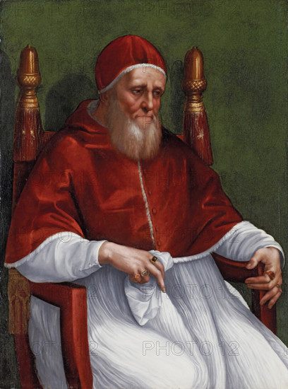 Portrait of Pope Julius II, 1511-1512. Creators: Raphael, Workshop of Raphael.