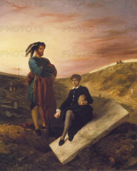 Hamlet and Horatio at the Cemetery, 1835. Creator: Eugene Delacroix.