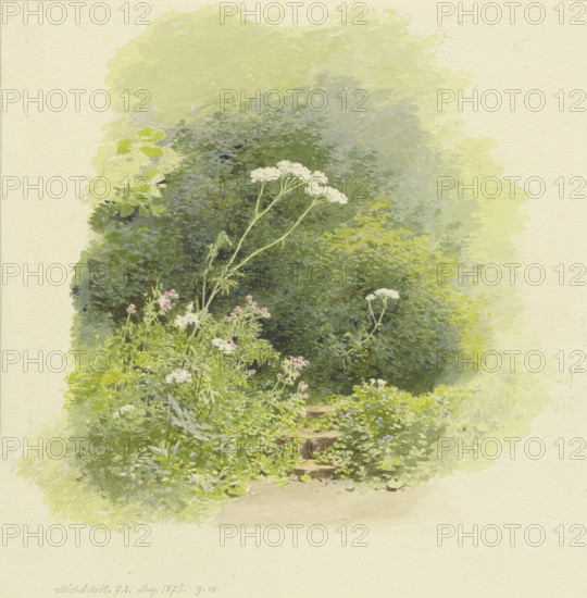 Garden scene in Michelstadt, 1875. Creator: Carl Theodor Reiffenstein.