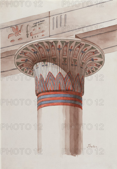 A Capital from Thebes, 1829. Creator: Friedrich Maximilian Hessemer.