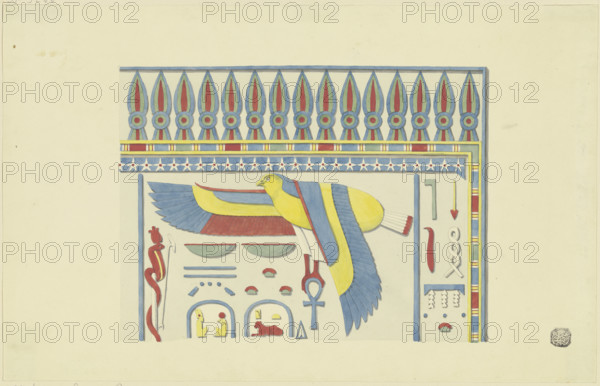 Hieroglyphs framed by a vegetal and geometric band, 1829-1830. Creator: Friedrich Maximilian Hessemer.