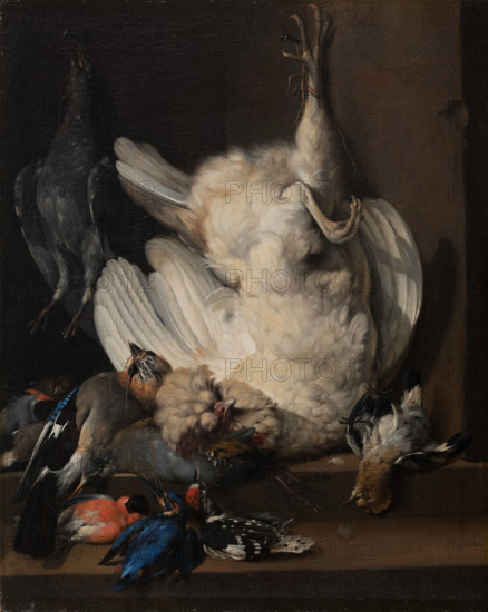 Still Life with Dead Birds, 1676. Creator: Johann Heinrich Roos.