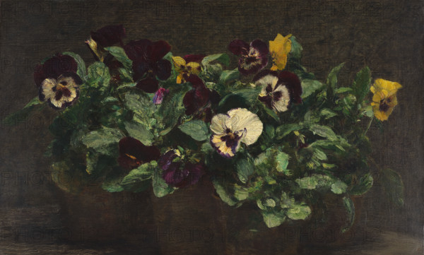Still Life with Pansies, 1892. Creator: Henri Fantin-Latour.