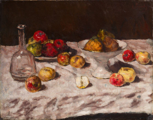 Apples on White, with Half Apple, c1886-1894. Creator: Edouard Manet.
