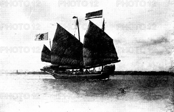 The Chinese Crisis: a Chinese gun-boat, 1898. Creator: Valentine & Sons.