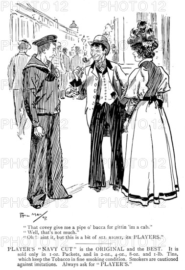 Advertisement for Player's "Navy Cut" tobacco, 1898.  Creator: Unknown.