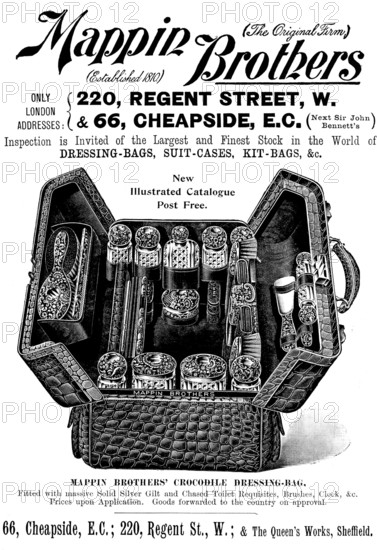 Advertisement for Mappin Brothers' cases, 1898. Creator: Unknown.