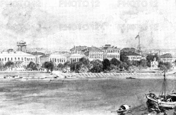 The Chinese Crisis: the British Consulate, Shanghai, 1898. Creator: Unknown.