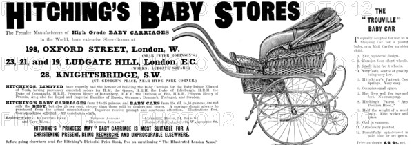 Advertisement for Hitching's Baby Stores, 1898. Creator: Unknown.