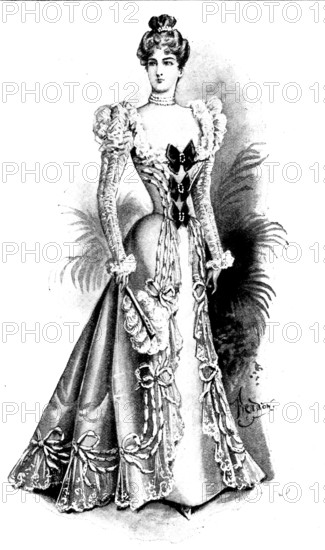 Ladies' Page: a handsome gown, 1898. Creator: Picador.