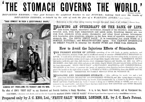 Advertisement for Eno's 'Fruit Salt', 1898. Creator: Unknown.