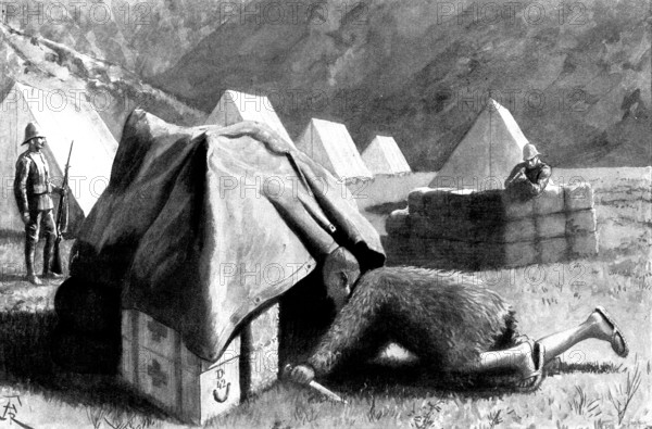 The Indian Frontier Rising - the rifle-thief: a night scene near Kohat, 1898. Creator: Unknown.