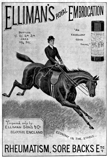 Advertisement for Elliman's Royal Embrocation, 1898. Creator: Unknown.