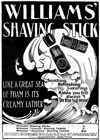 Advertisement for Williams' Shaving Stick, 1898. Creator: Unknown.