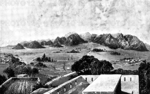 The Indian Frontier Rising: view of the scene of operations against the Bonerwals..., 1898. Creator: H. T..