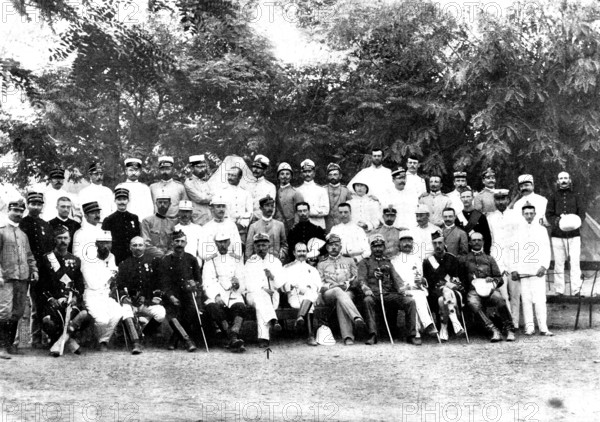 The Cretan Question: officers of the international forces now at Canea, 1898. Creator: Unknown.