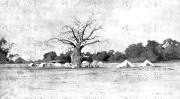 Reinforcements for Uganda: arrival of an Indian Contingent at Mombasa - the officers' camp..., 1898. Creator: George Montbard.
