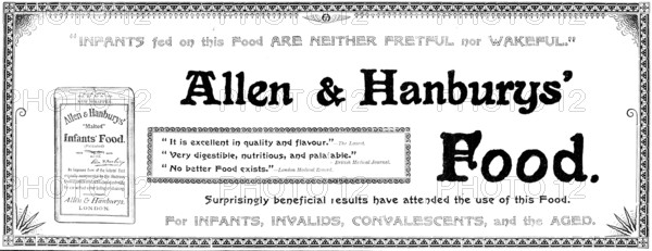 Advertisement for Allen & Hanburys' Food, 1898. Creator: Unknown.